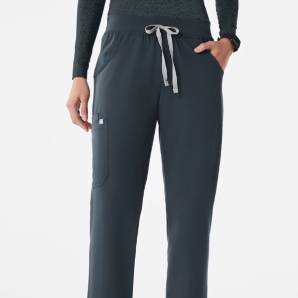 High Waisted Livingston Basic Scrub Pants- Dark Harbour